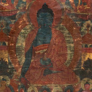 Thangka image of a Buddha.