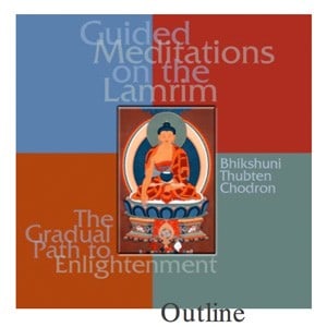 Cover of Guided Meditations on the Lamrim Outline booklet.