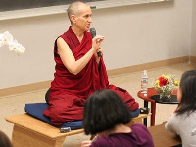 Venerable Chodron teaching.