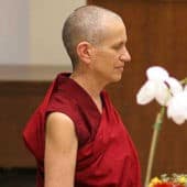 Venerable Chodron meditating.