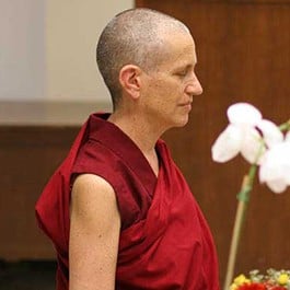 Venerable Chodron meditating.