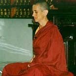 Venerable Chodron meditating.