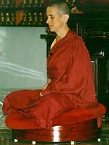 Venerable Chodron meditating.