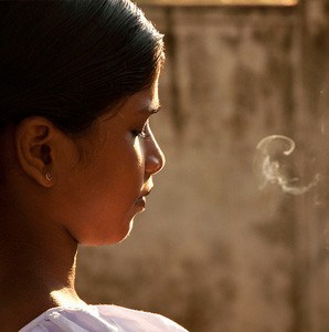 Young woman meditating.