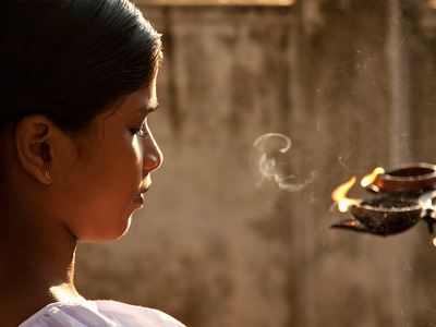 Young woman meditating.