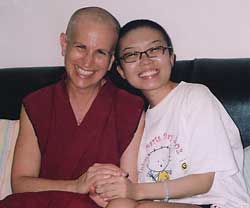 Venerable Chodron with Lin QingXiu