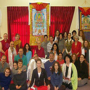 Group photo of Venerable Chodron and retreatants in Israel in Dec 2007.