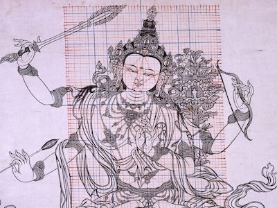 Drawing of Manjushri.