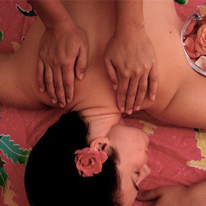 Woman getting a massage.