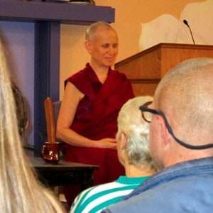 Venerable Chodron teaching at Gardenia Center.