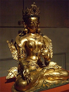 Bronze statue of White Tara.