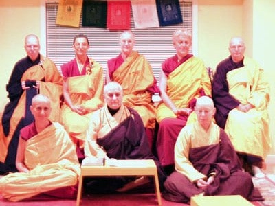 Venerable chodron and other bhikshunis at Posadha ceremony.