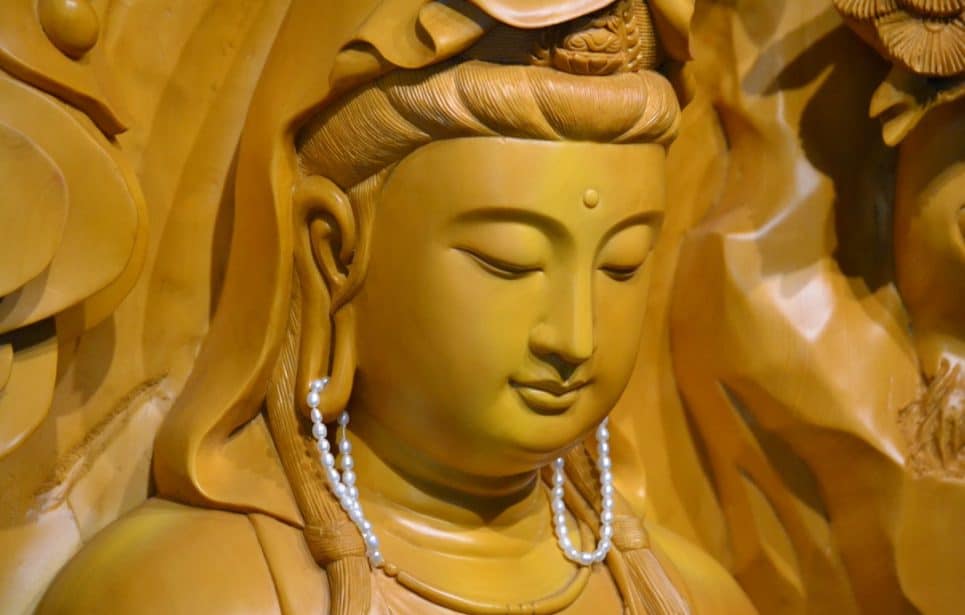 Close up of Kwan Yin's face