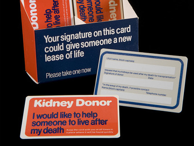 Organ donation card.