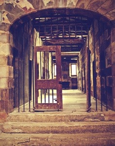 Metal door of a prison.