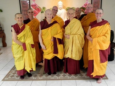 Photo of Venerable Chodron and bhikshunis