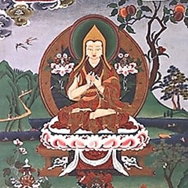 Thangka con la imagen de Lama Tsongkhapa.