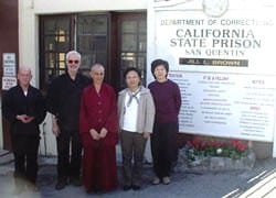 Venerable Chodron at San Quentin prision in California.