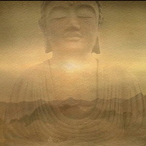 Transparent goldent Buddha.