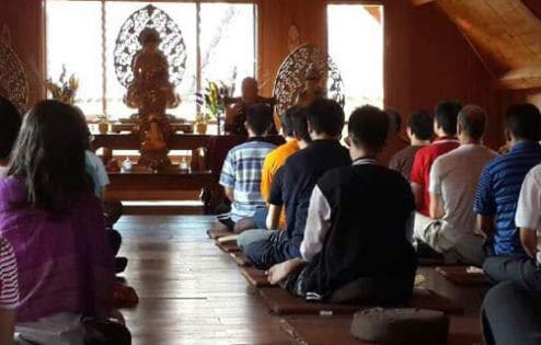 Venerable Chodron teaching in Jakarta, 2015.