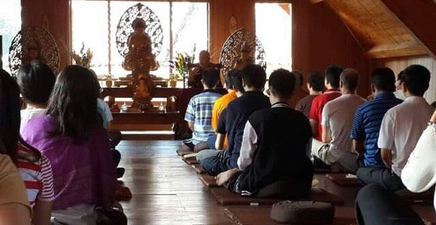 Venerable Chodron teaching in Jakarta, 2015.