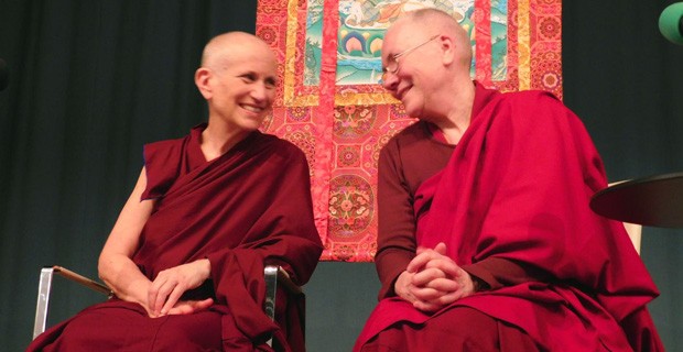 Venerable giving a teaching at Tibetisches Zentrum e.V. in Hamburg.