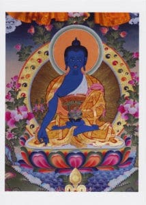 Thangka image of Medicine Buddha.