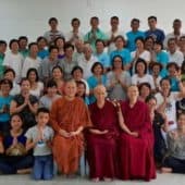 Ven. Chodron and Ven. Damcho and Borneo Tribal Village community.