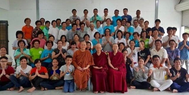 Ven. Chodron and Ven. Damcho and Borneo Tribal Village community.