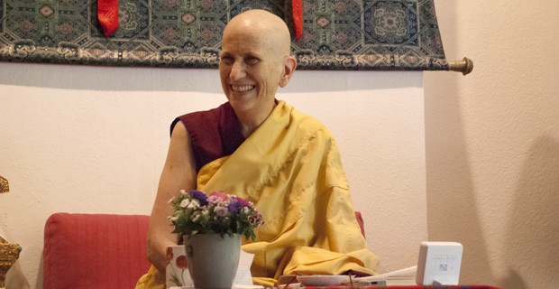 Venerable smiling while teaching.