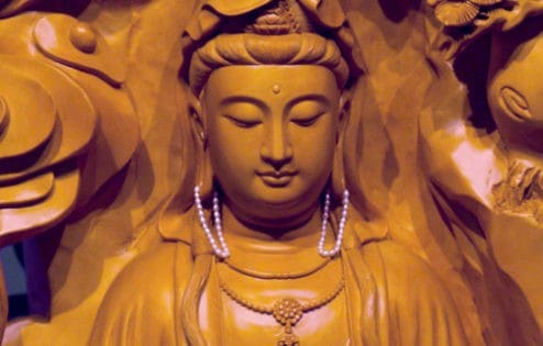 Close-up photo of the Kuan Yin