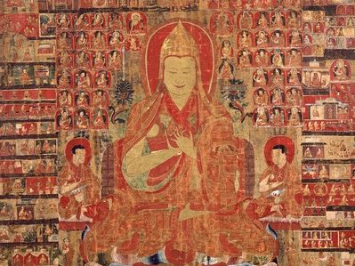 Thangka image of Lama Tsongkapa.