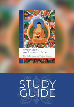 Book cover of the study guide to Approaching the Buddhist Path