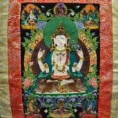 Thangka of Four-Armed Chenrezig applique.