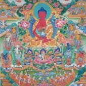 Thangka of Amitabha's pure land.