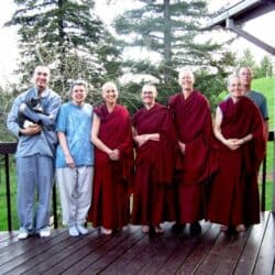 EML 2008 participants pose for a group photo on the deck of Ananda Hall.