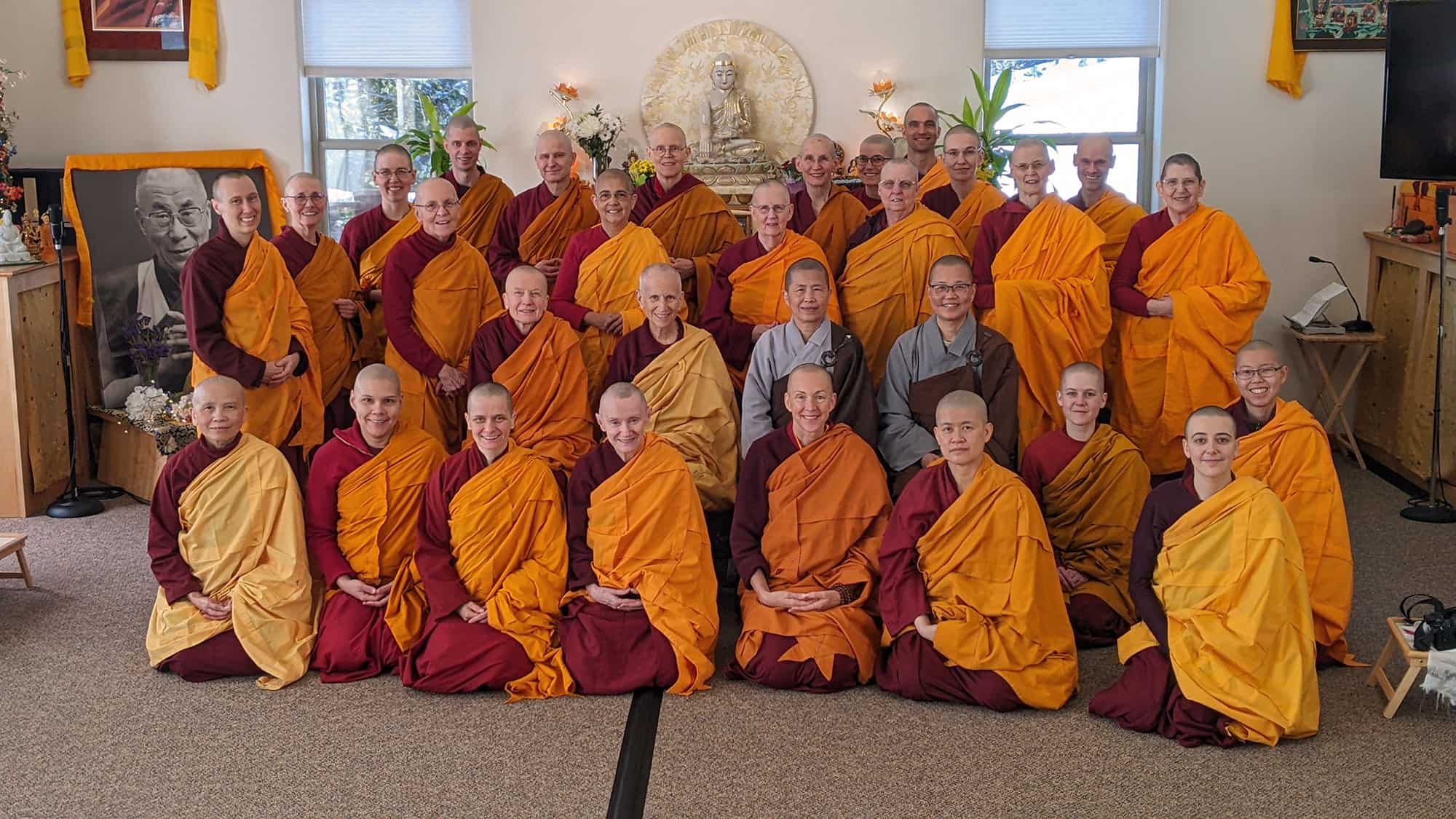 A group photo of participants in the Vinaya course.